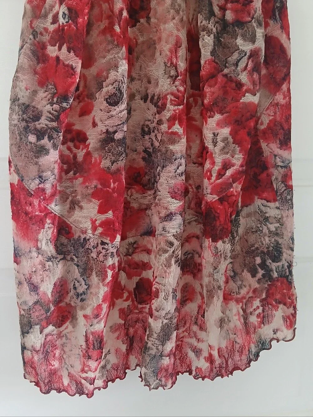 Free People Slip Tank Top Floral Babydoll Feminine Romantic Flowy Asymmetric Hem